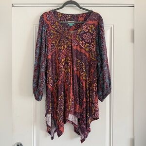 Maeve by Anthropologie Multicolor Floral Tunic Top